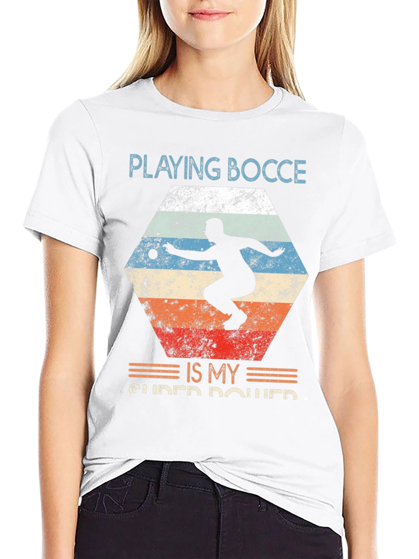 Playing Bocce Is My Super Power Graphic Tee