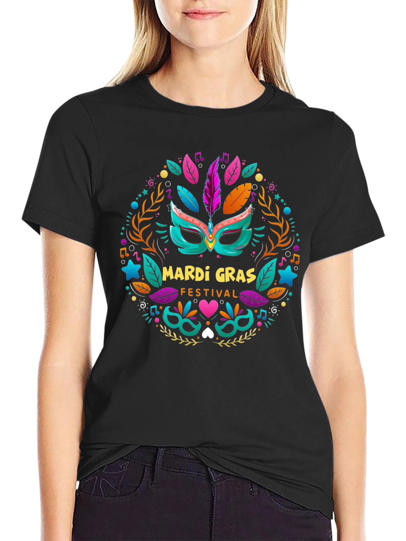 Mardi Gras Festival Black T-Shirt