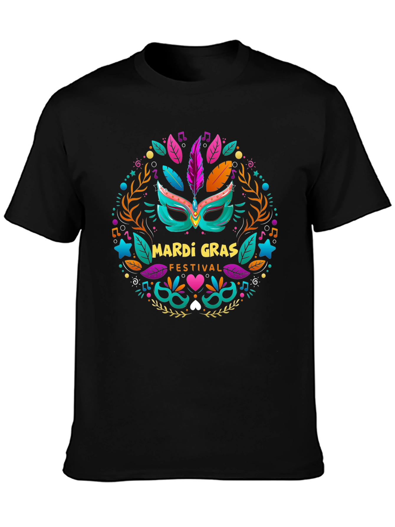 Mardi Gras Festival Black T-Shirt