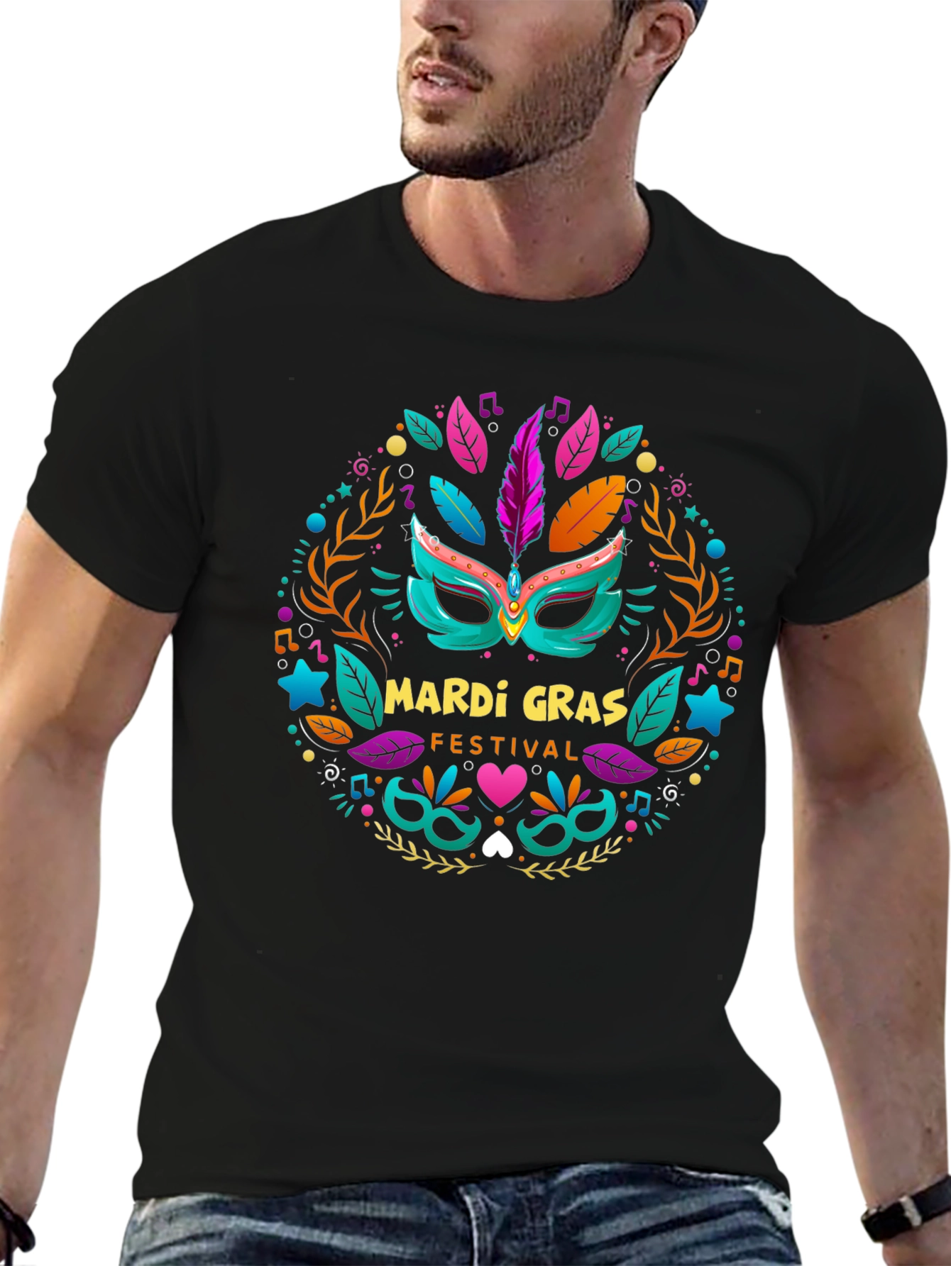 Mardi Gras Festival Black T-Shirt