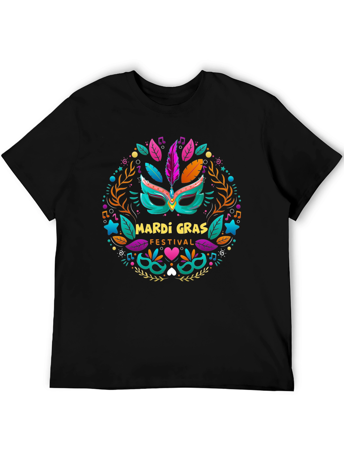 Mardi Gras Festival Black T-Shirt