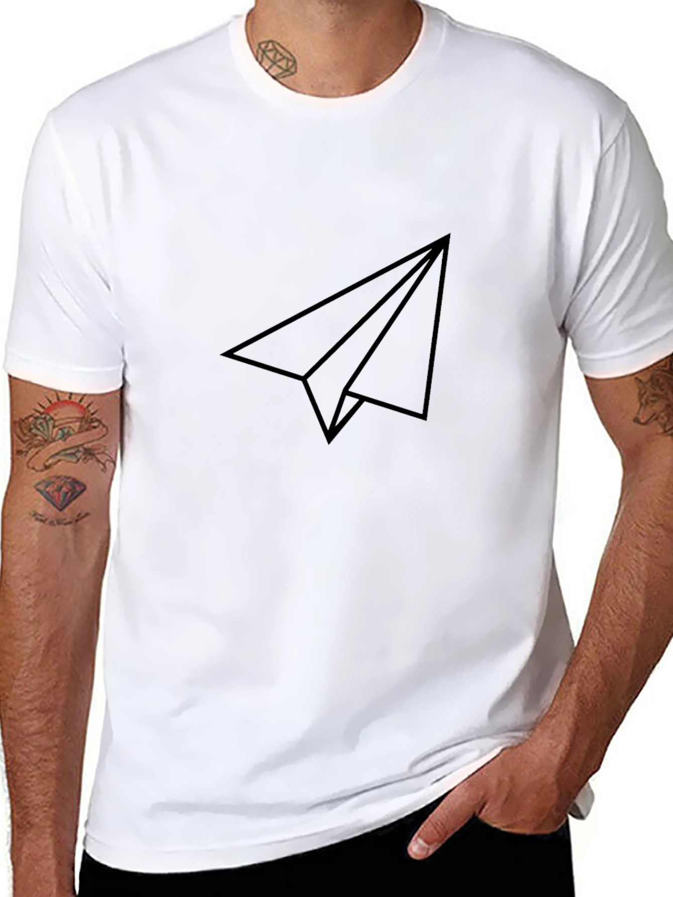 Minimalist Paper Airplane Graphic Tee