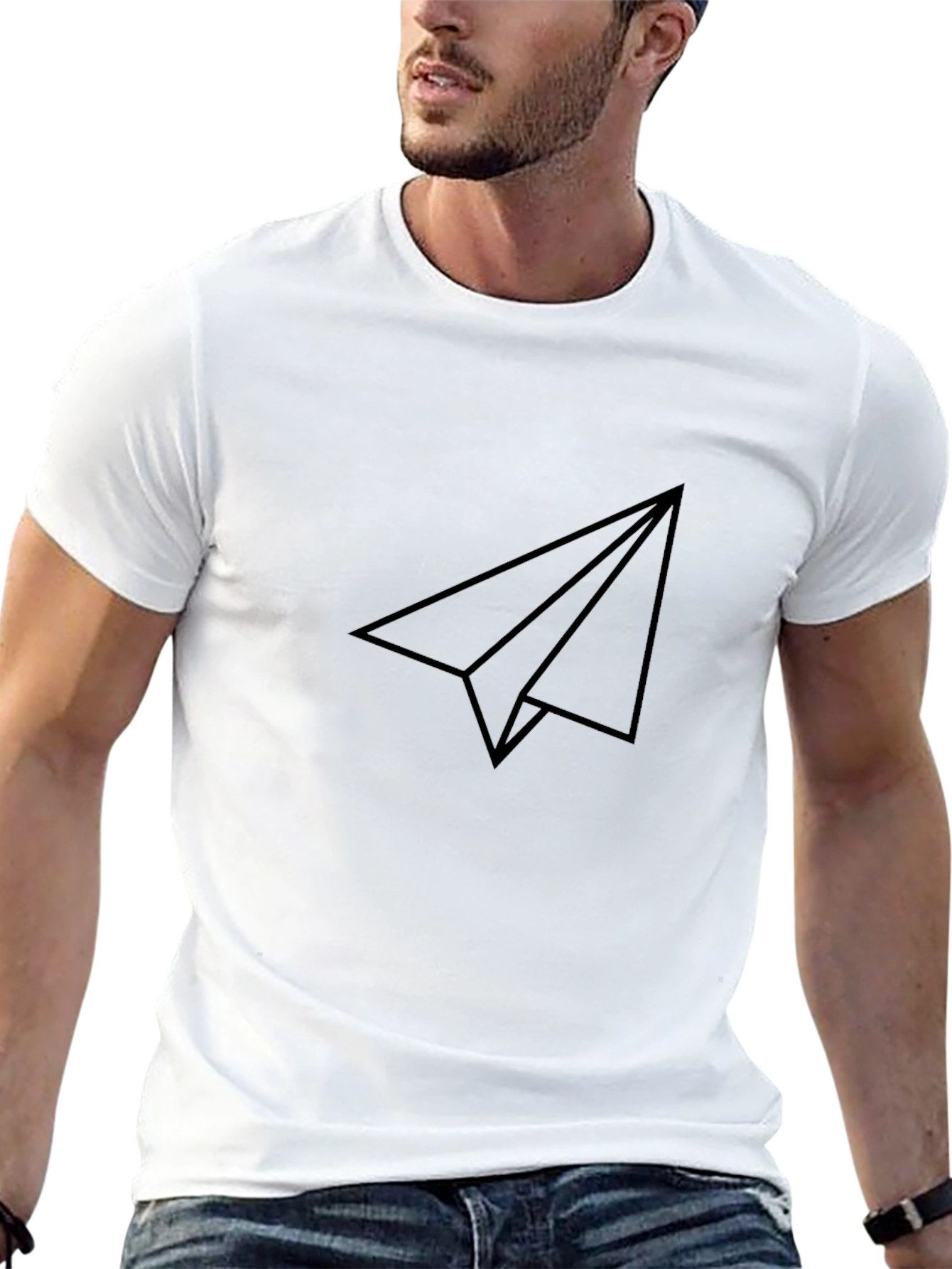 Minimalist Paper Airplane Graphic Tee
