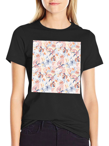 Floral Pattern T-Shirt - Modern Casual Style