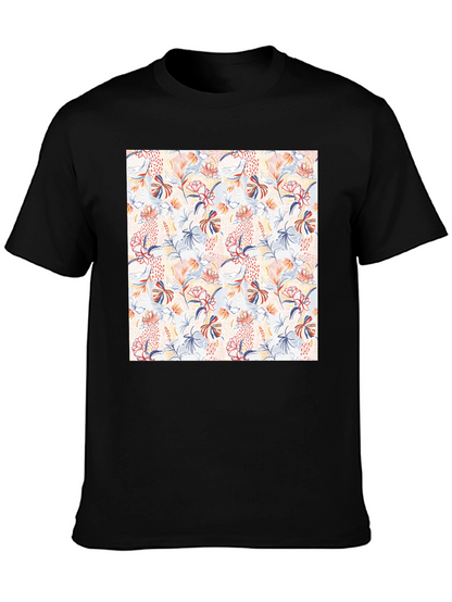 Floral Pattern T-Shirt - Modern Casual Style