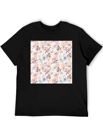 Floral Pattern T-Shirt - Modern Casual Style