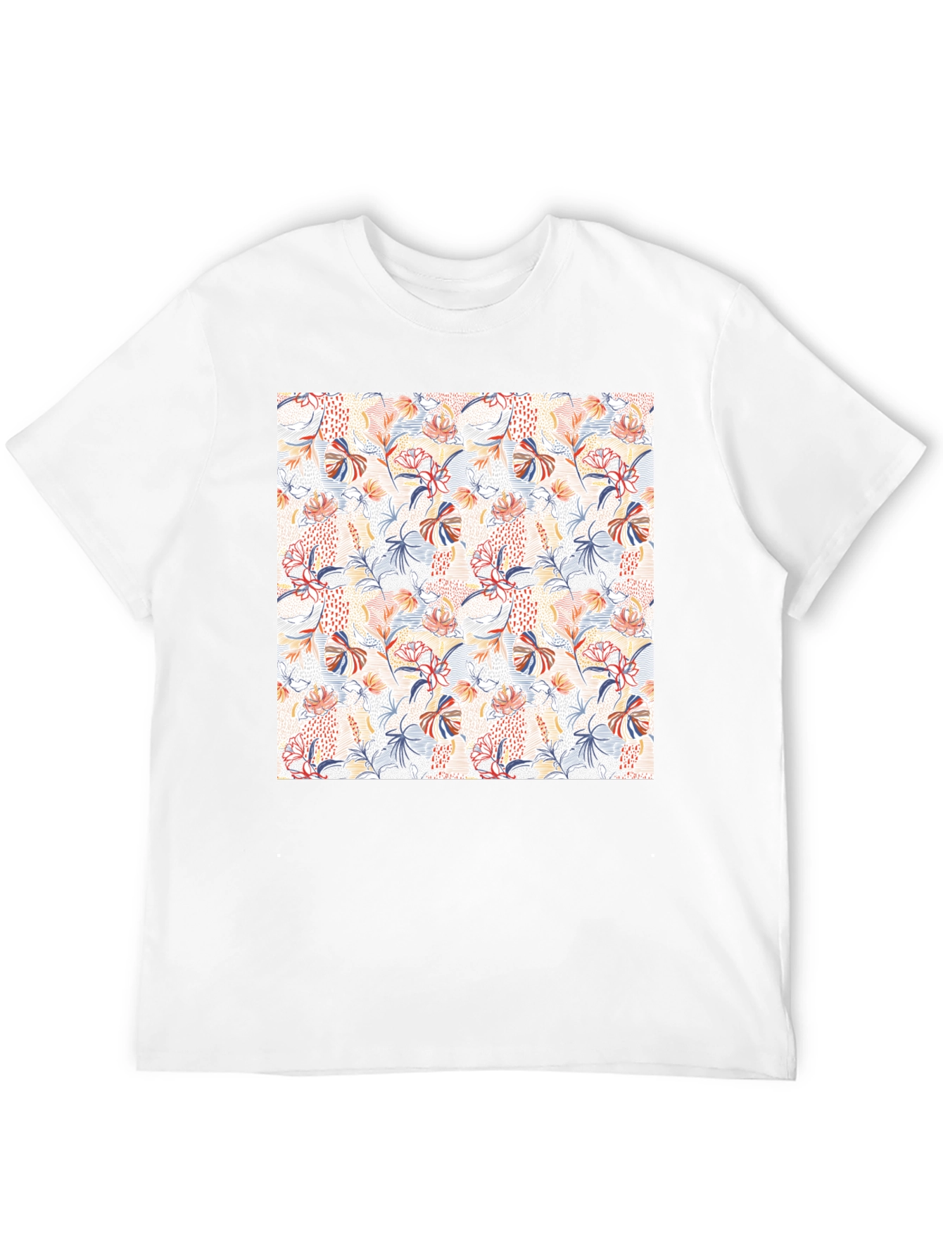Floral Pattern T-Shirt - Modern Casual Style