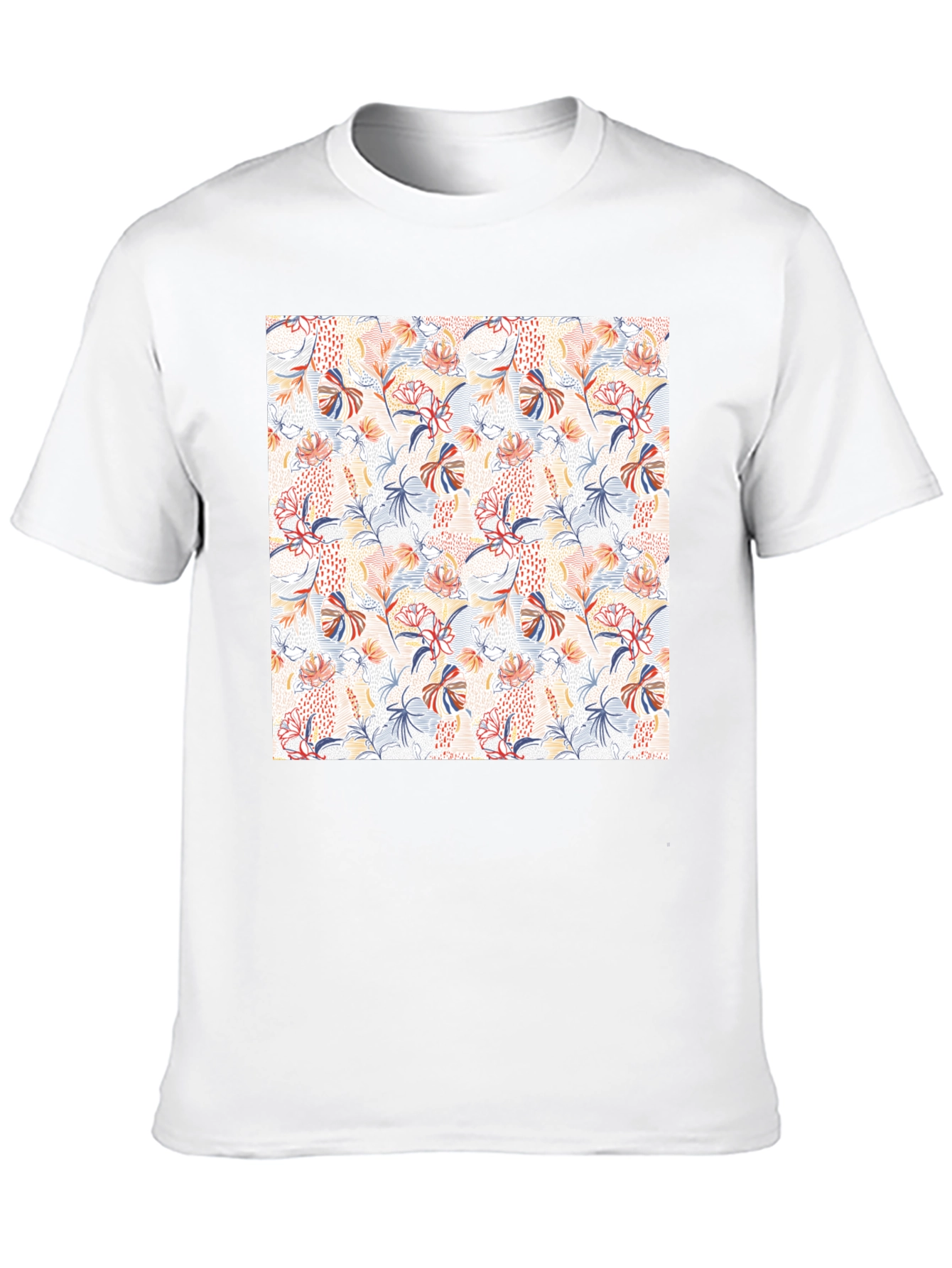 Floral Pattern T-Shirt - Modern Casual Style