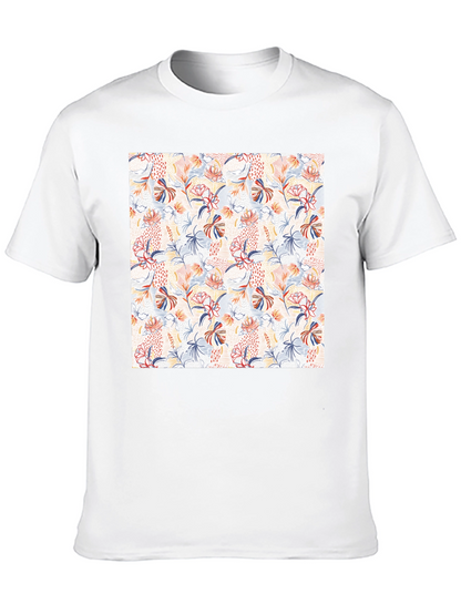 Floral Pattern T-Shirt - Modern Casual Style