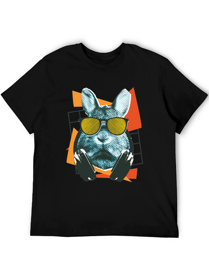 Cool Rabbit Graphic T-Shirt - Retro Style