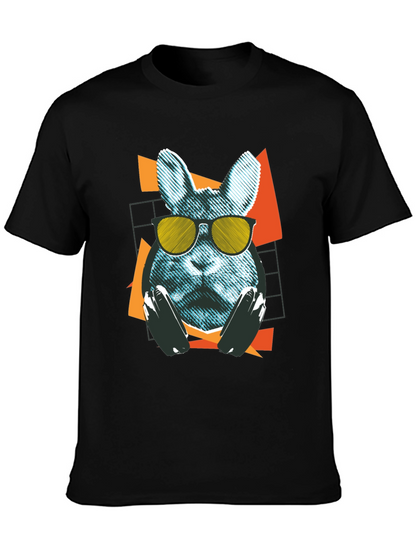 Cool Rabbit Graphic T-Shirt - Retro Style