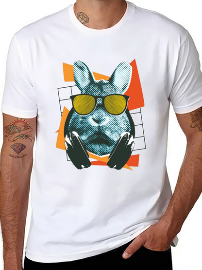 Cool Rabbit Graphic T-Shirt - Retro Style