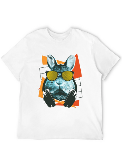 Cool Rabbit Graphic T-Shirt - Retro Style