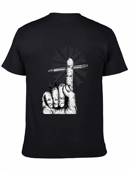 Hand & Pencil Graphic T-Shirt