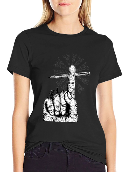 Hand & Pencil Graphic T-Shirt