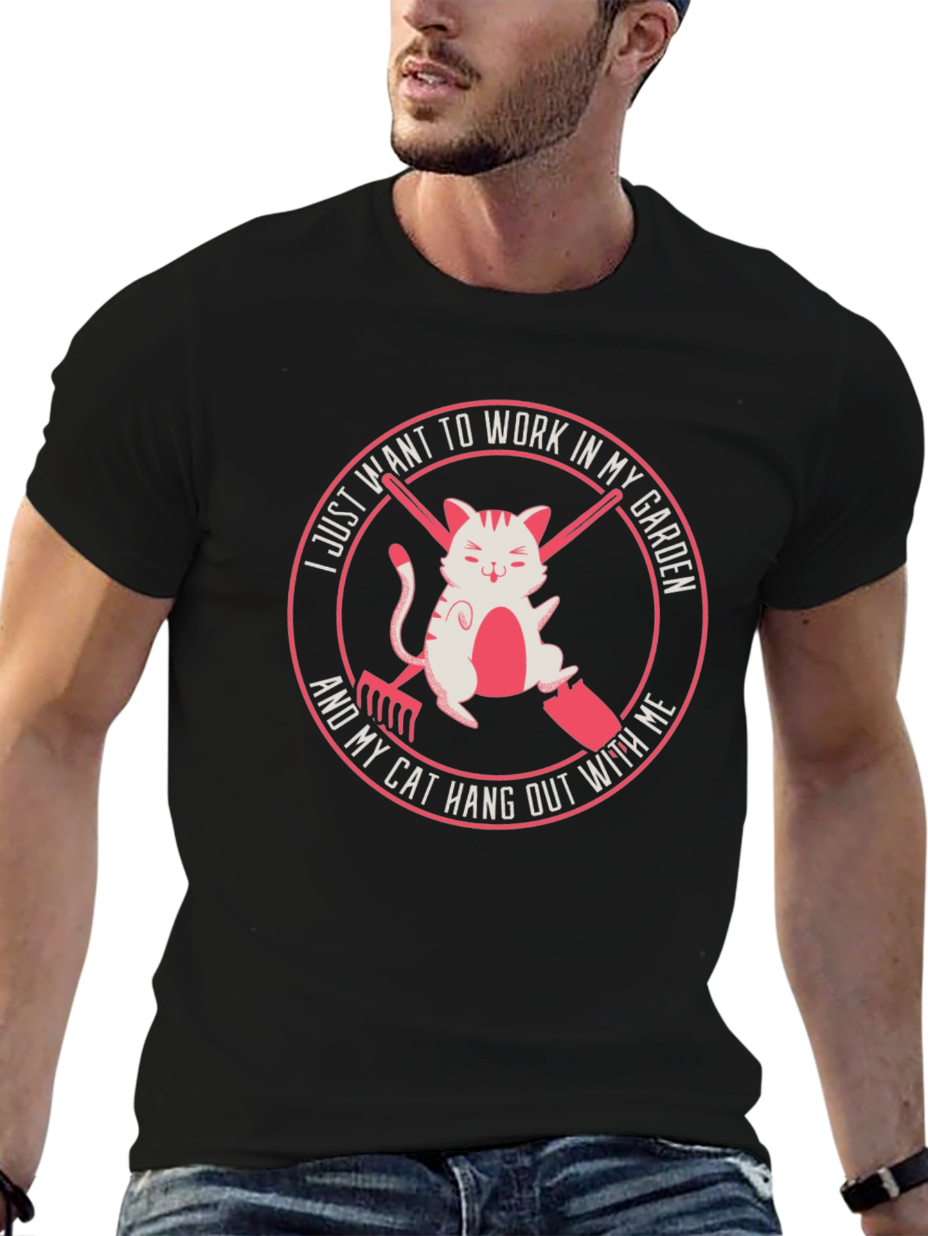 Gardening Cat T-Shirt - Work in My Garden