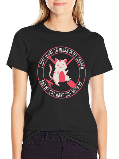 Gardening Cat T-Shirt - Work in My Garden