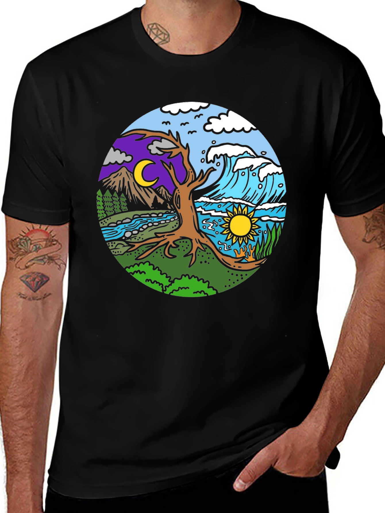 Natures Balance T-Shirt - Day & Night Design
