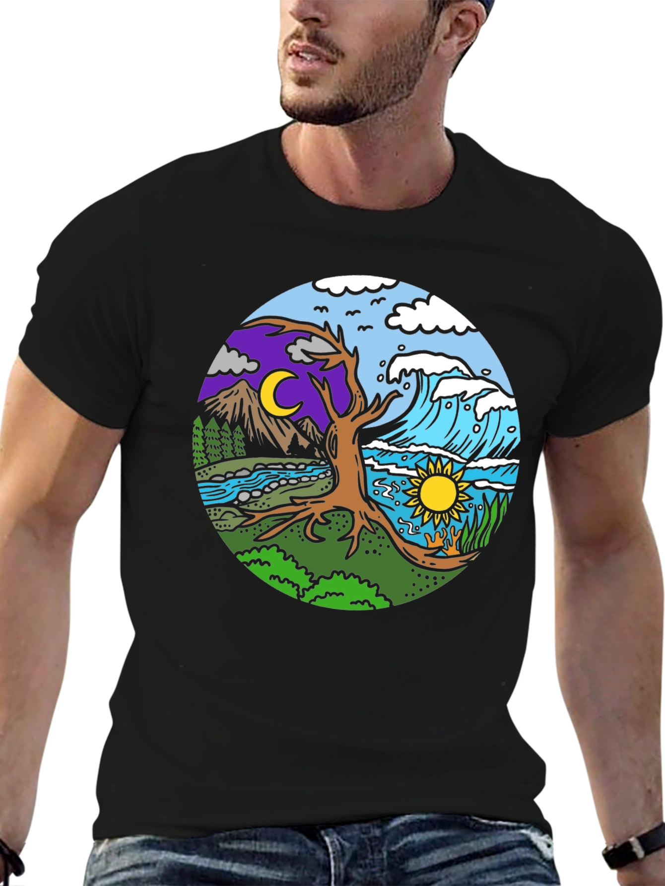 Natures Balance T-Shirt - Day & Night Design