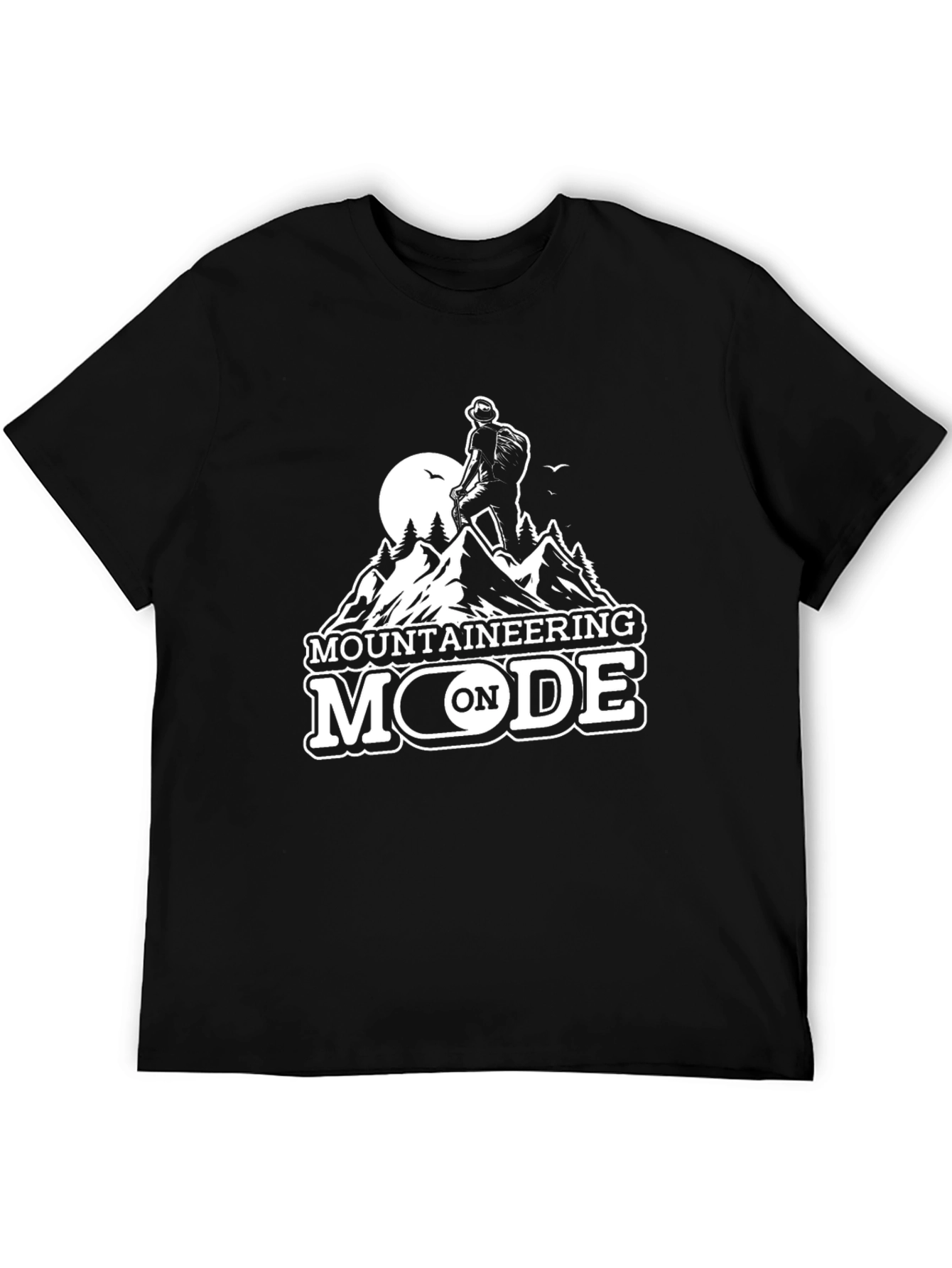 Mountaineering Mode On Black T-Shirt