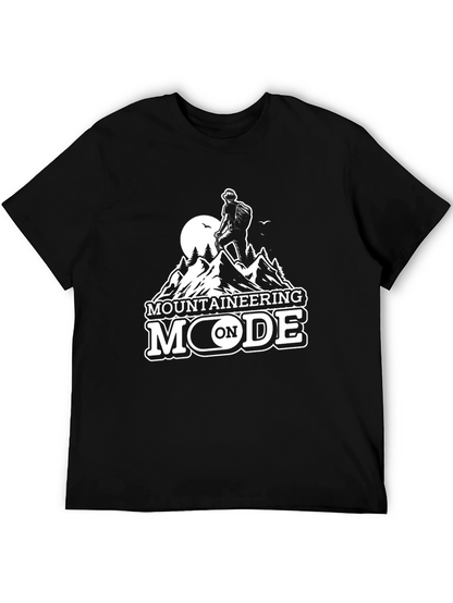 Mountaineering Mode On Black T-Shirt