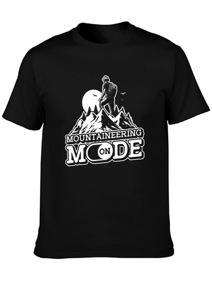 Mountaineering Mode On Black T-Shirt