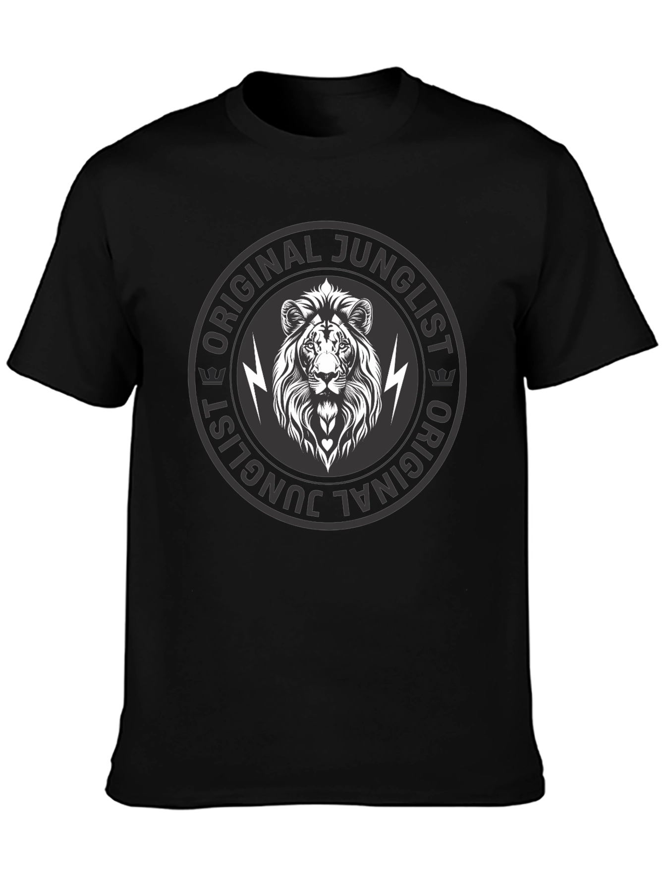 Original Junglist Lion Graphic Black T-Shirt