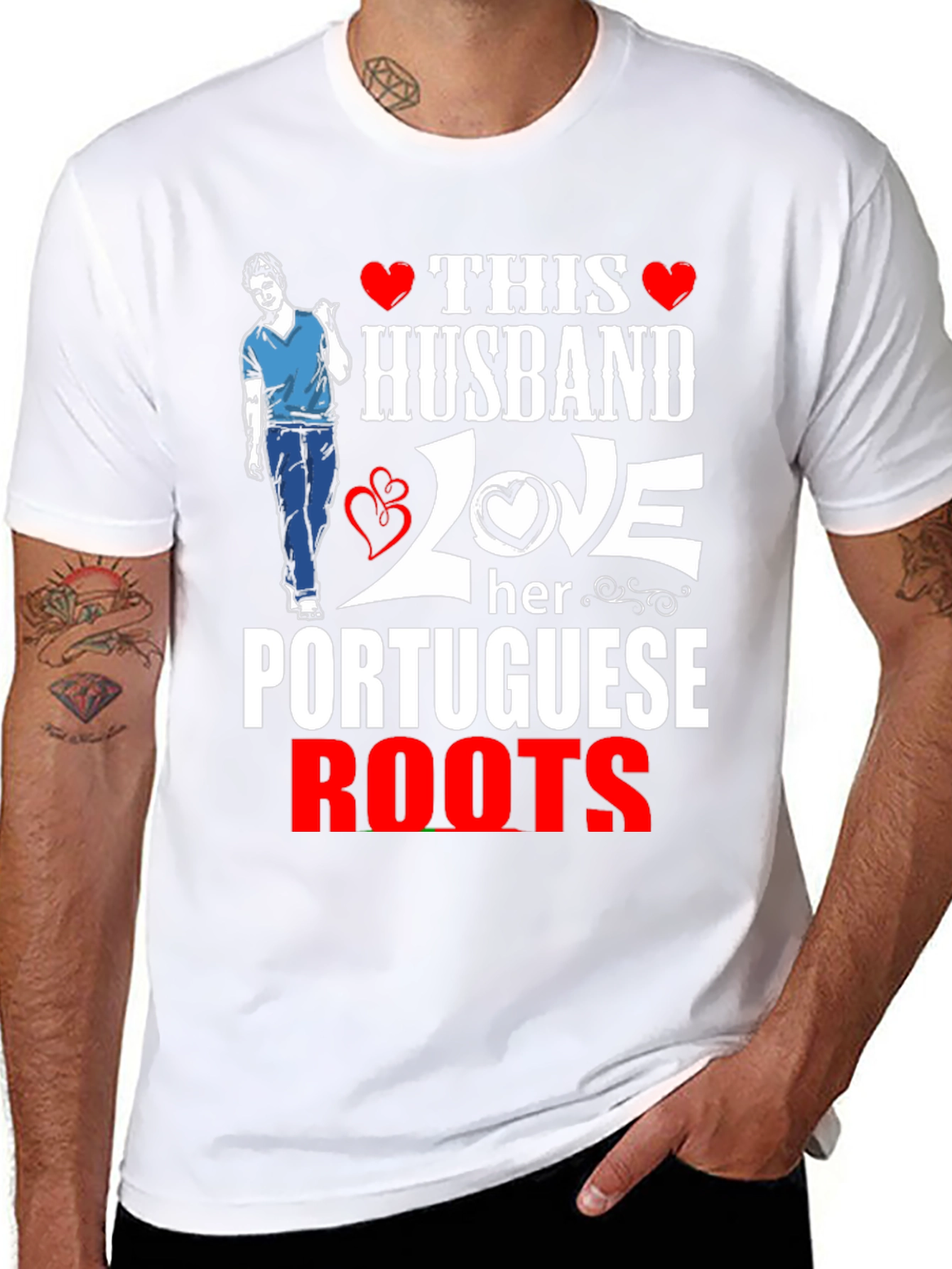 Husband Love Portuguese Roots Graphic Tee