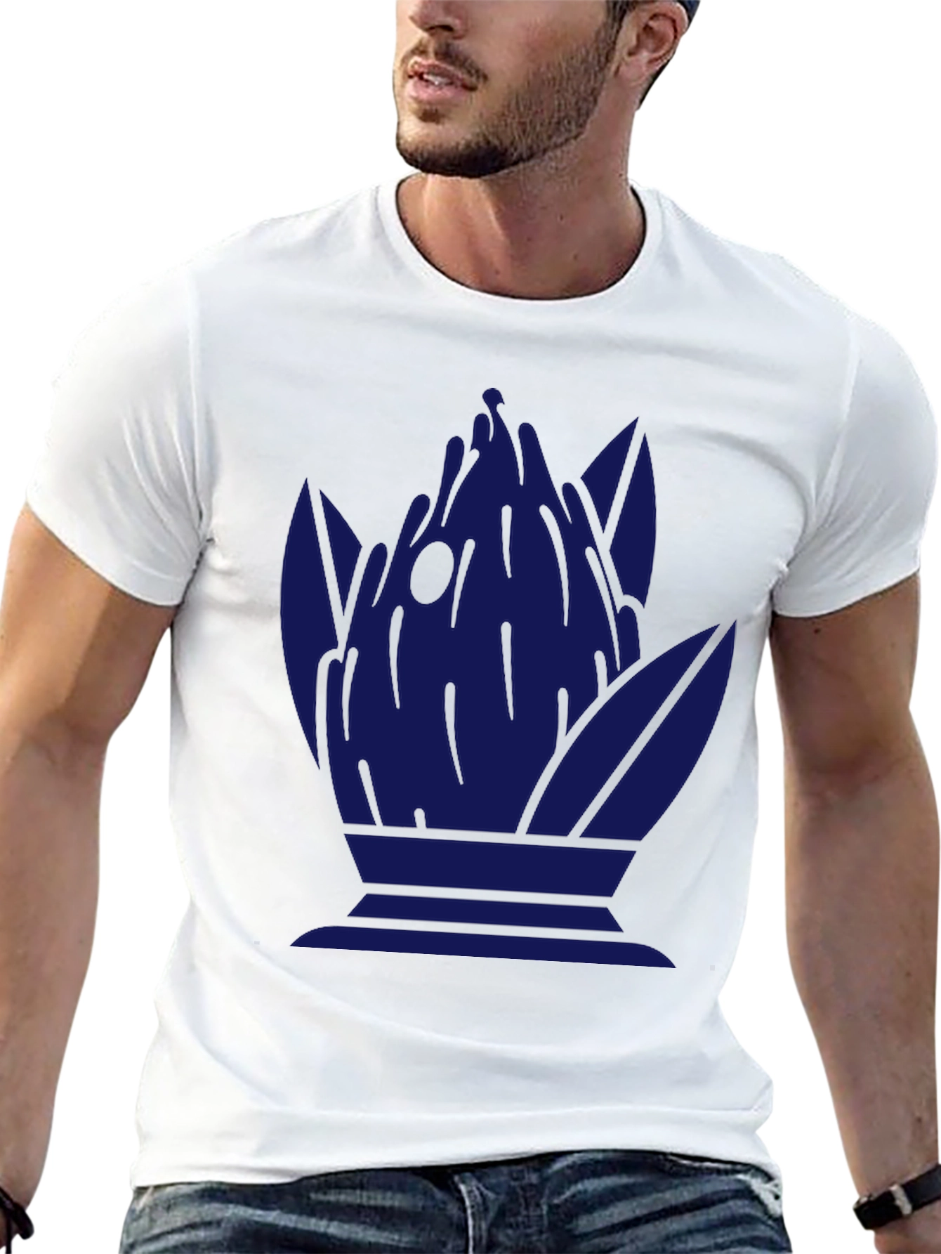 Abstract Blue Graphic Print T-Shirt