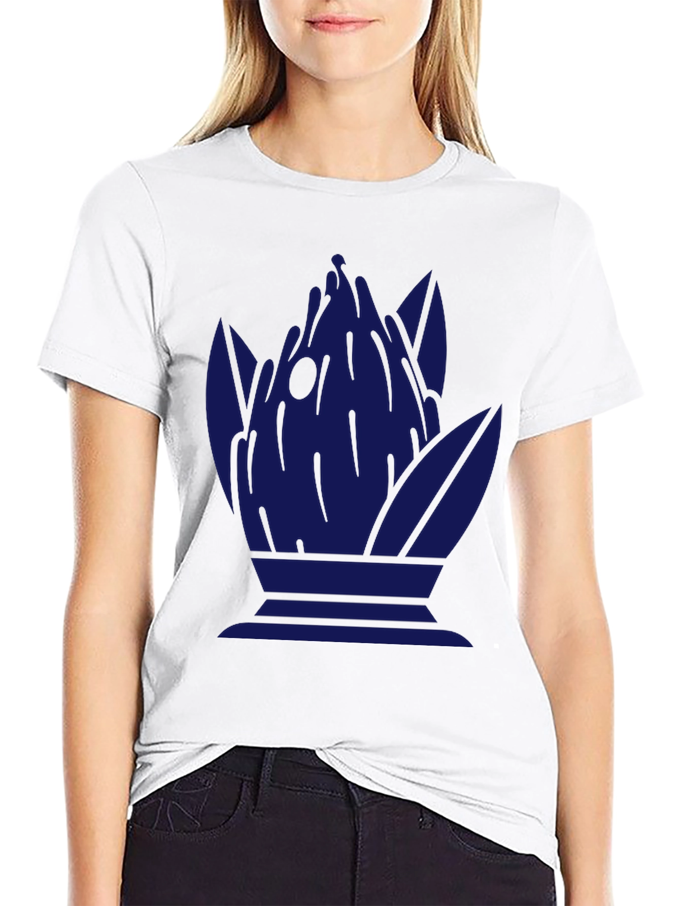 Abstract Blue Graphic Print T-Shirt