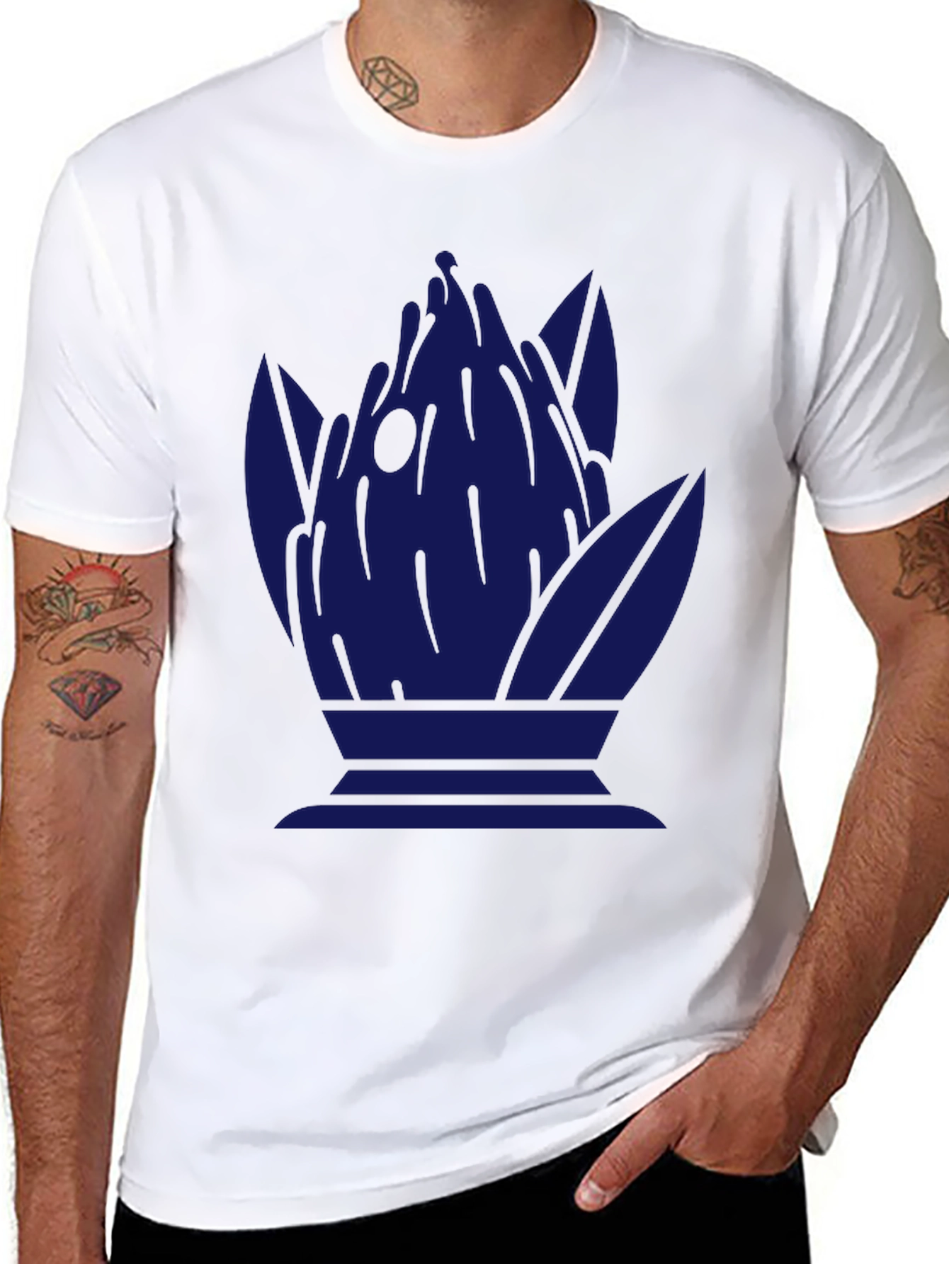 Abstract Blue Graphic Print T-Shirt