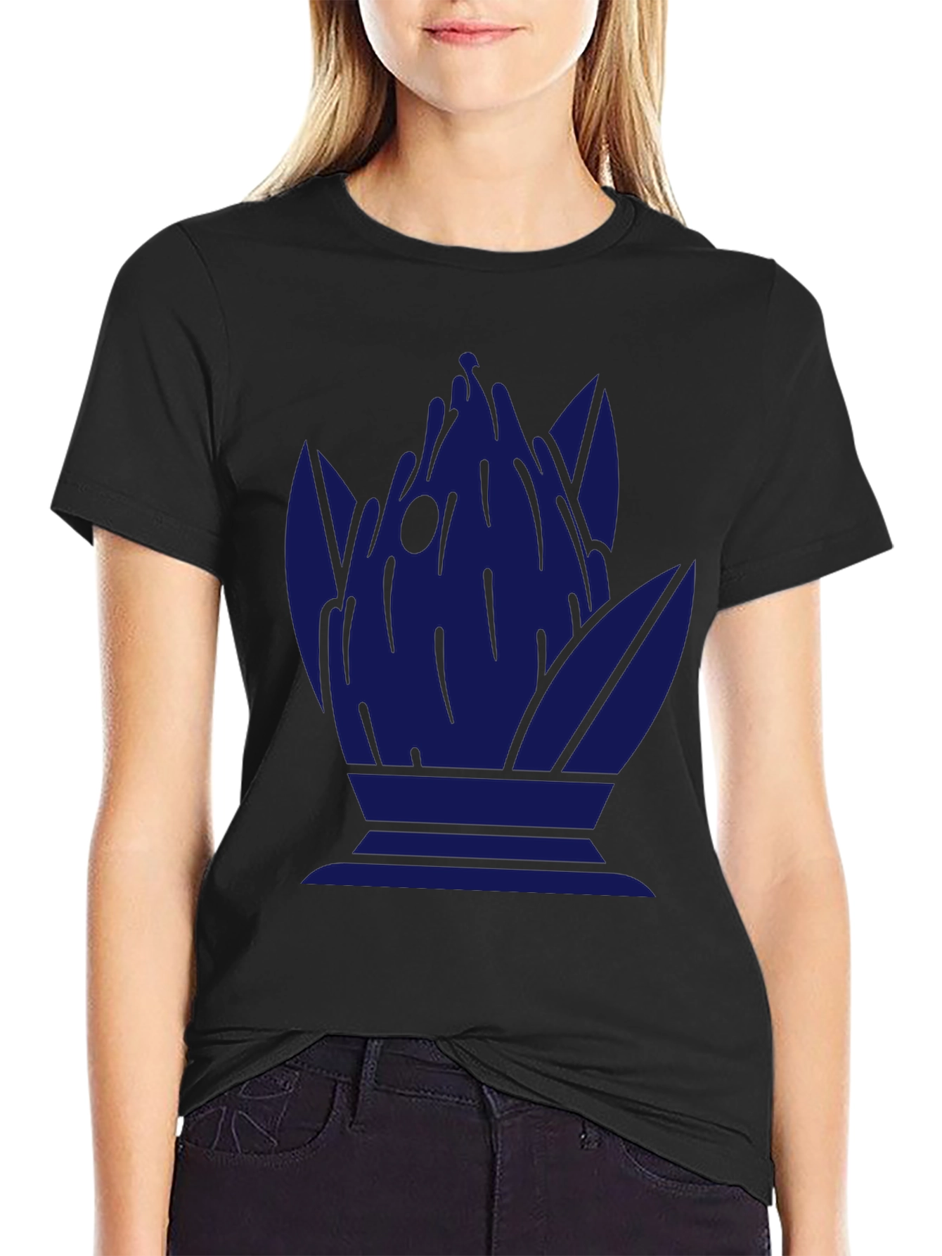 Abstract Blue Graphic Print T-Shirt
