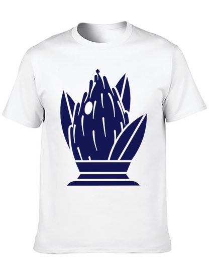 Abstract Blue Graphic Print T-Shirt