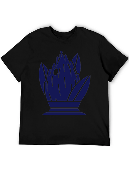 Abstract Blue Graphic Print T-Shirt