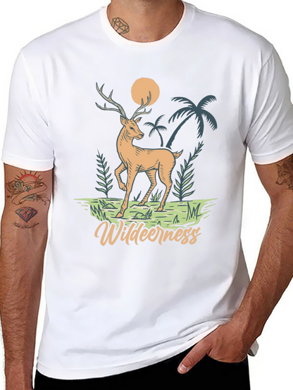 Wilderness Deer Graphic T-Shirt - Nature Inspired Design