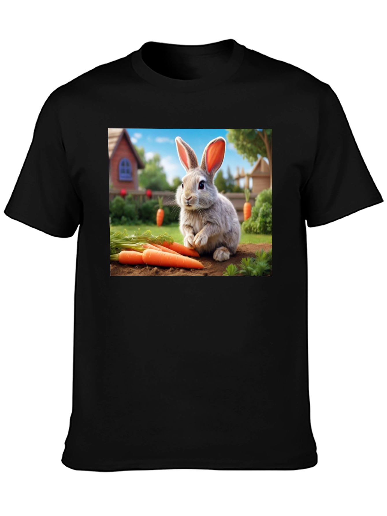 Cute Rabbit with Carrots T-Shirt