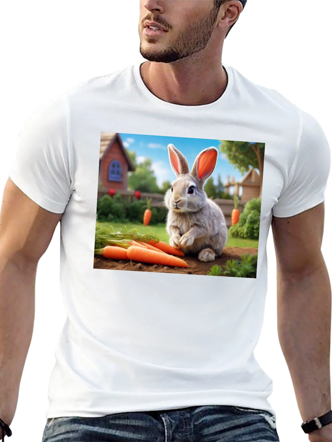 Cute Rabbit with Carrots T-Shirt