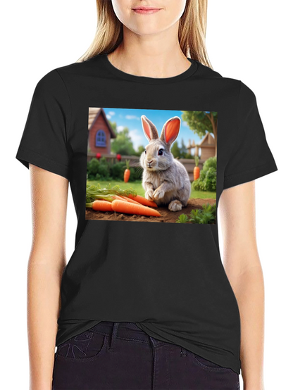 Cute Rabbit with Carrots T-Shirt