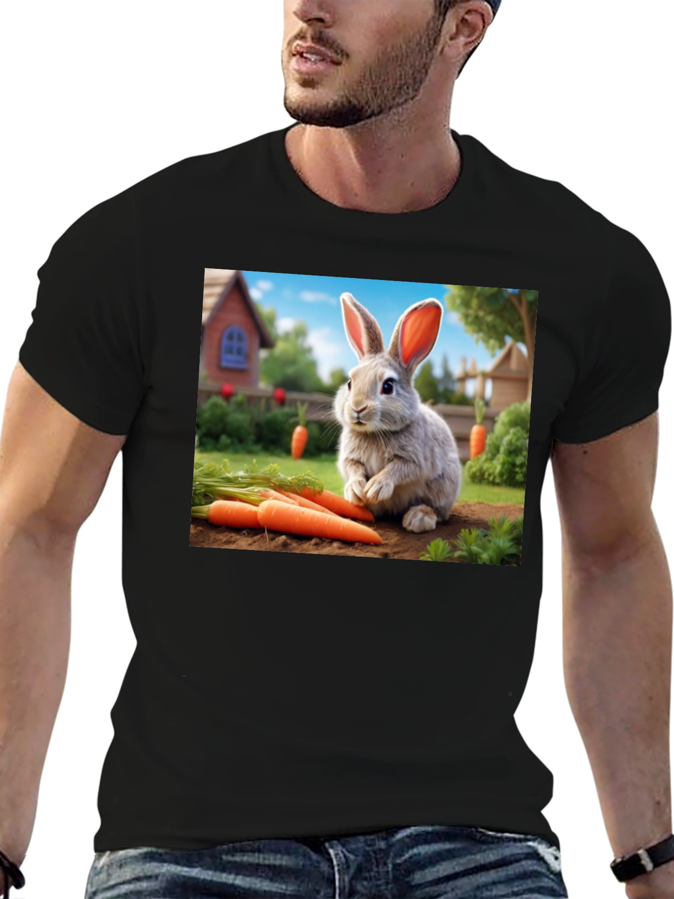 Cute Rabbit with Carrots T-Shirt