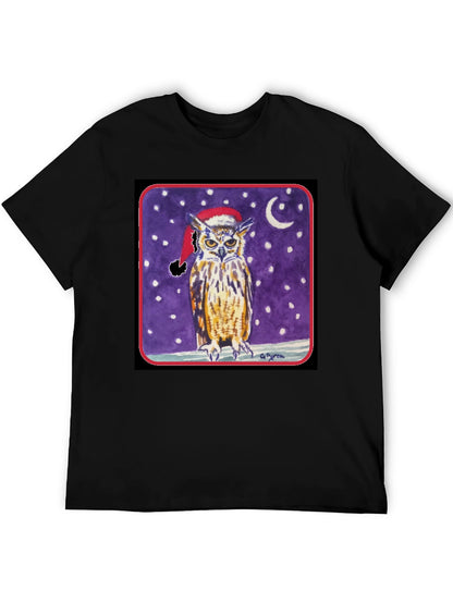 Owl Christmas T-Shirt - Winter Night