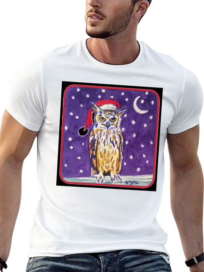 Owl Christmas T-Shirt - Winter Night
