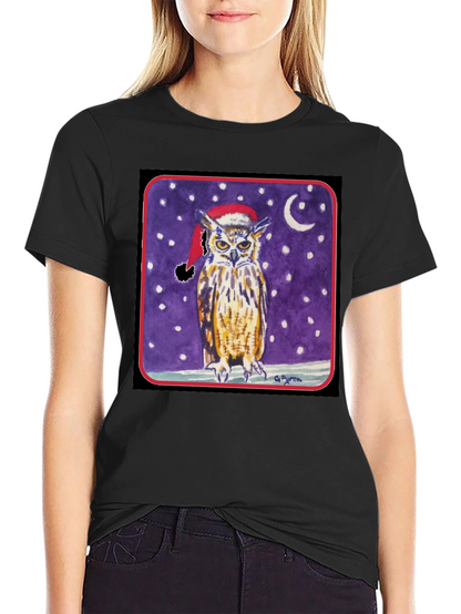 Owl Christmas T-Shirt - Winter Night
