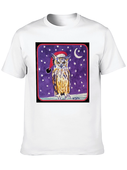 Owl Christmas T-Shirt - Winter Night