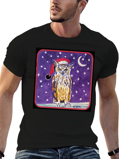 Owl Christmas T-Shirt - Winter Night