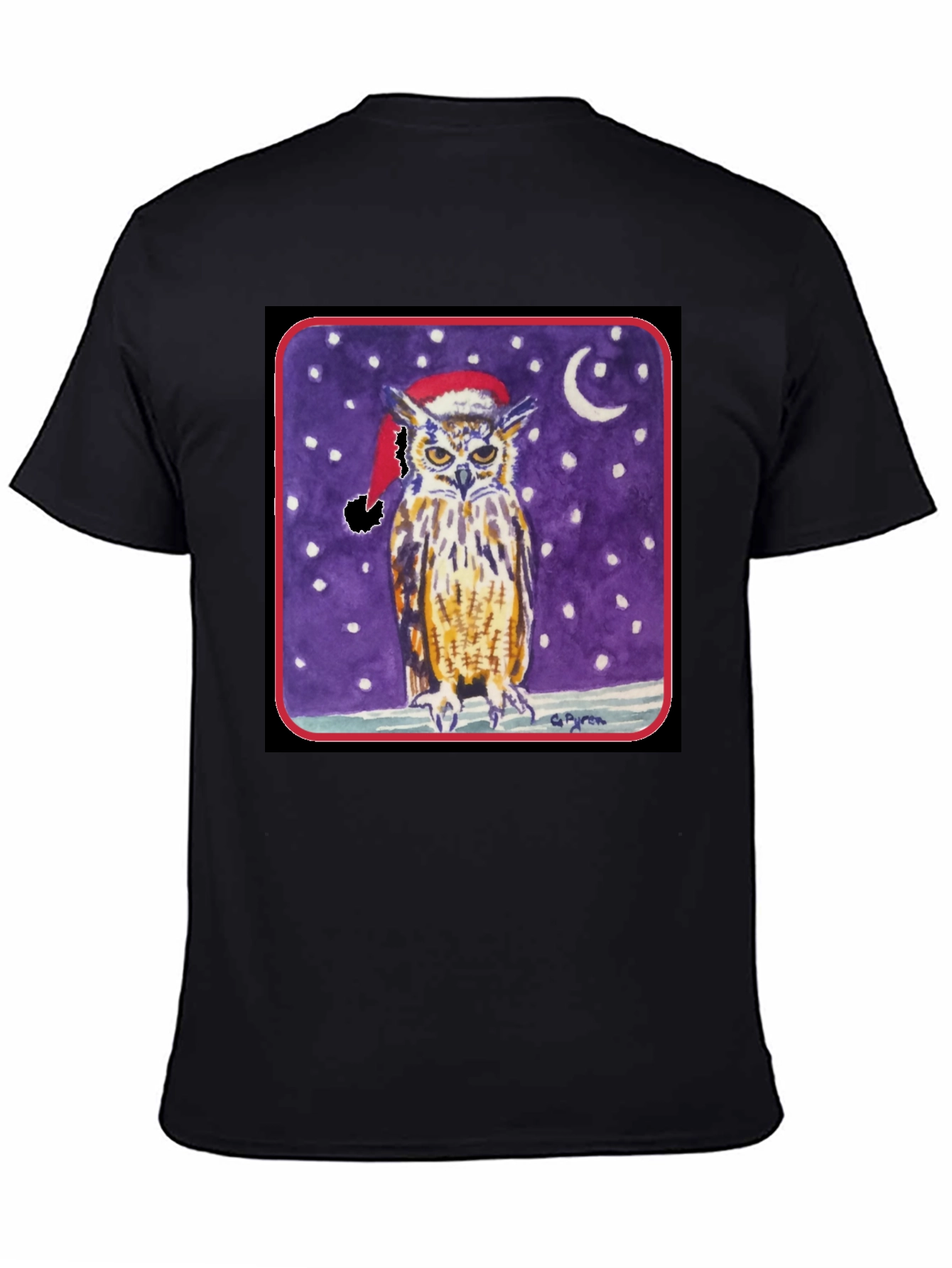 Owl Christmas T-Shirt - Winter Night