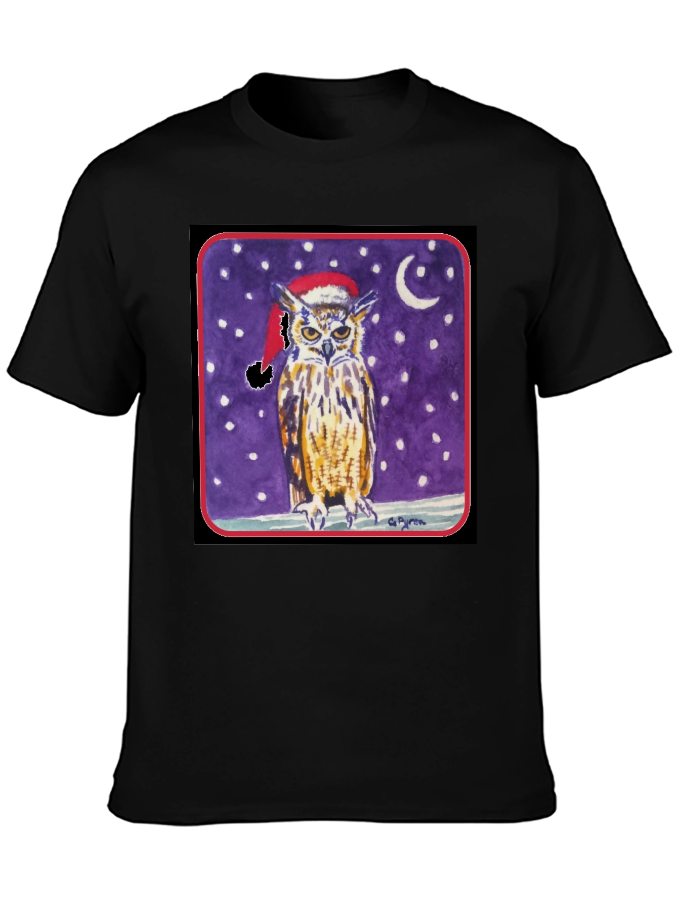 Owl Christmas T-Shirt - Winter Night