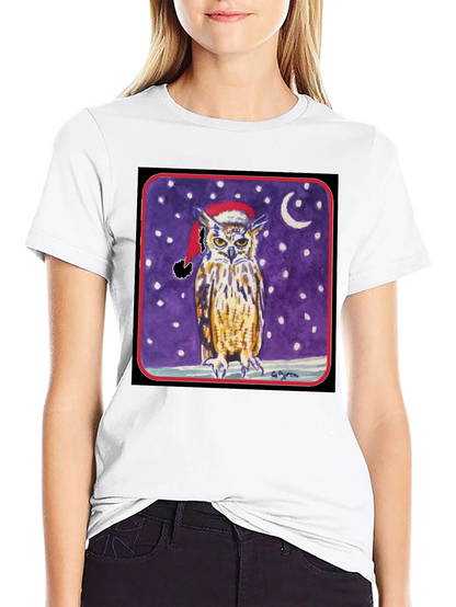 Owl Christmas T-Shirt - Winter Night