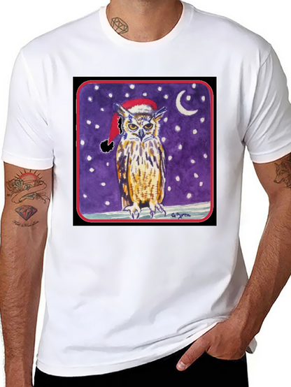 Owl Christmas T-Shirt - Winter Night