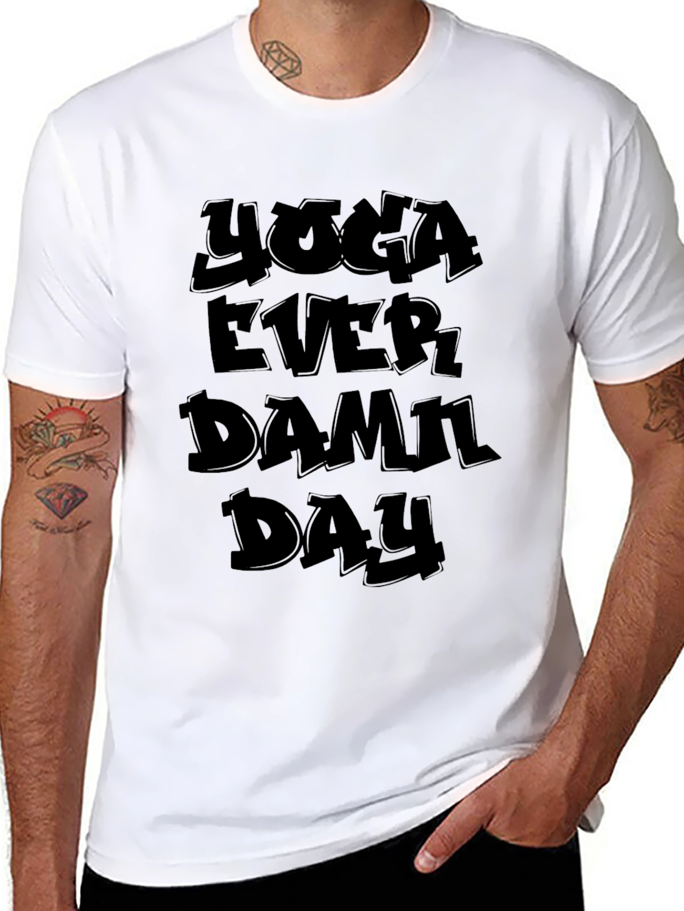 Yoga Every Damn Day Graphic T-Shirt - Black