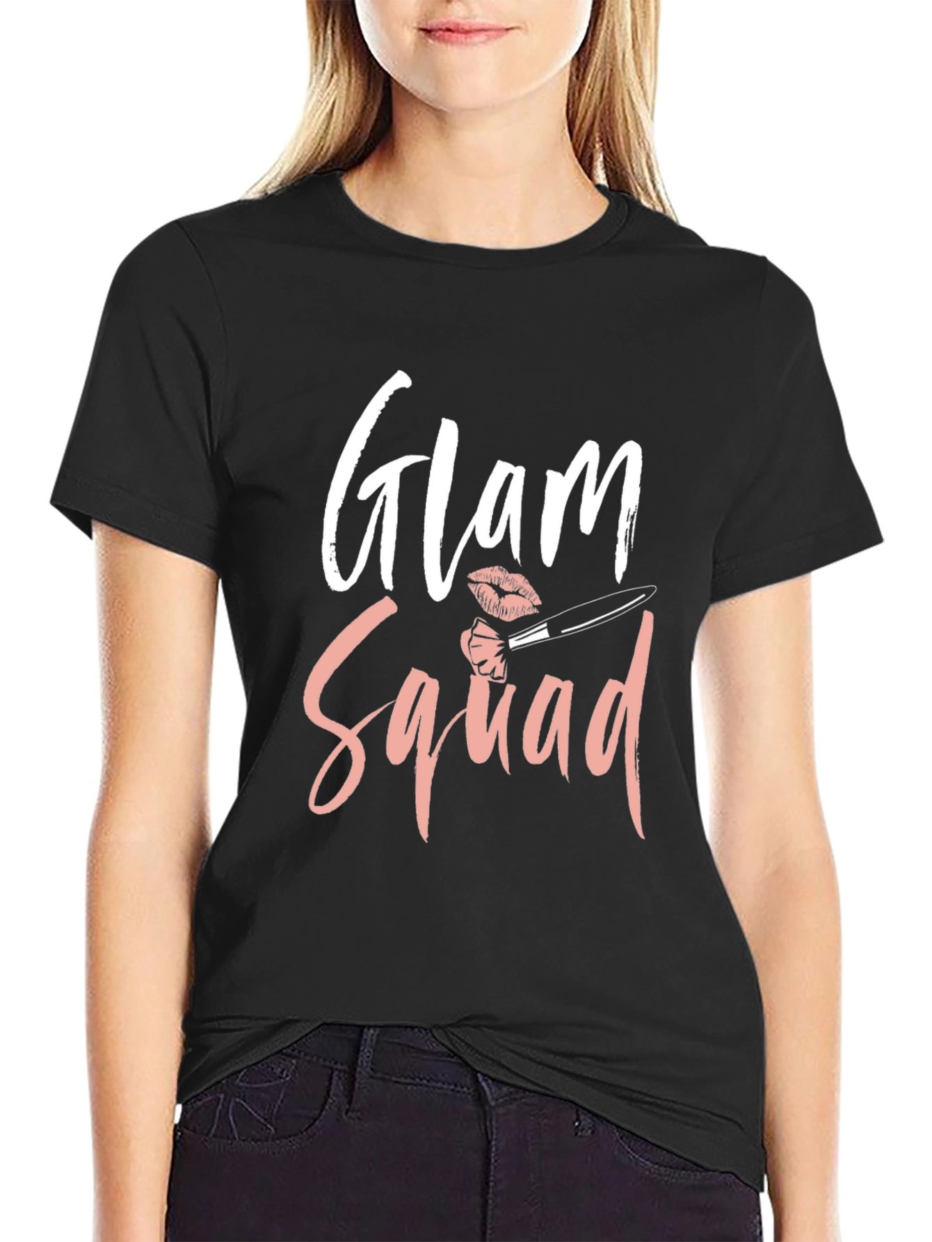 Glam Squad Black Graphic T-Shirt